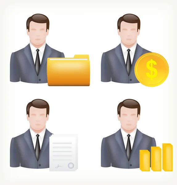 Avatars of a male and in business suits. — Stock Vector