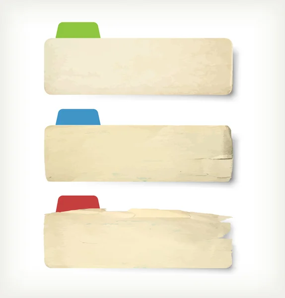 3 抽象的なヴィンテージ古い紙のバナー — ストックベクタ