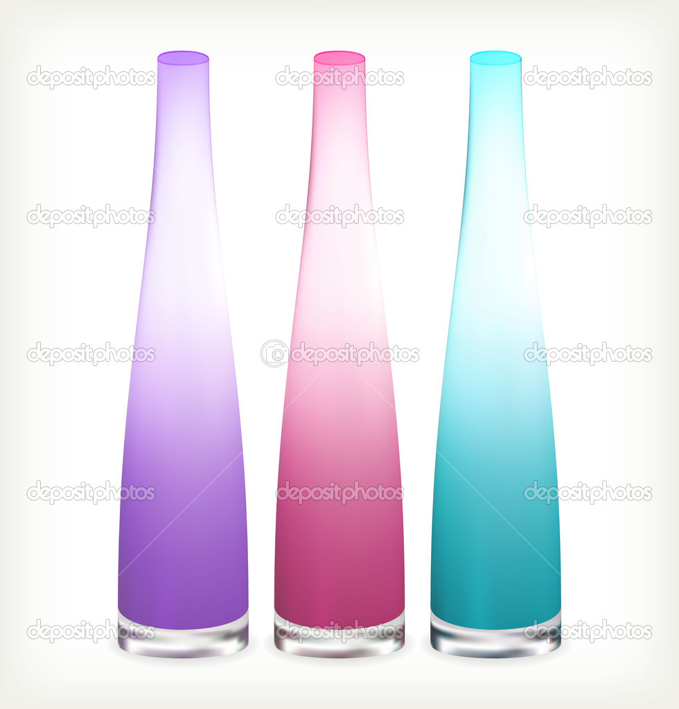 Multicoloured glass vases