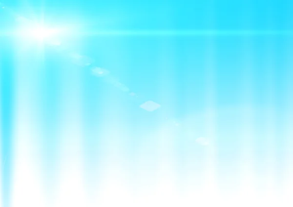 Raios solares no céu azul. Ilustração — Fotografia de Stock