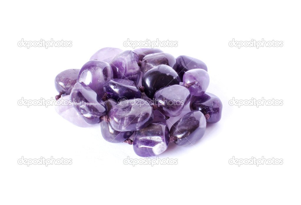 Amethyst necklace isolated