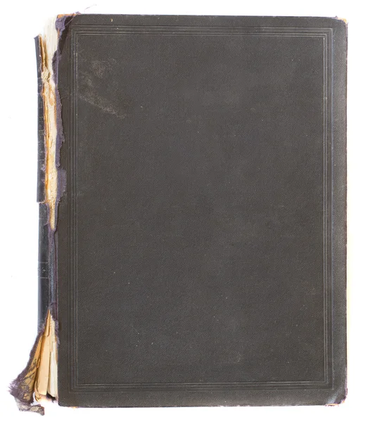 Vecchio libro copertina isolata su bianco — Foto Stock