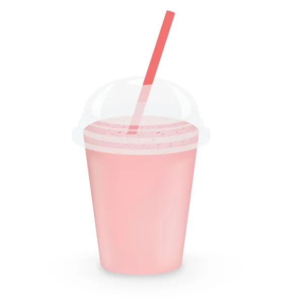 Milkshake aux fraises — Image vectorielle