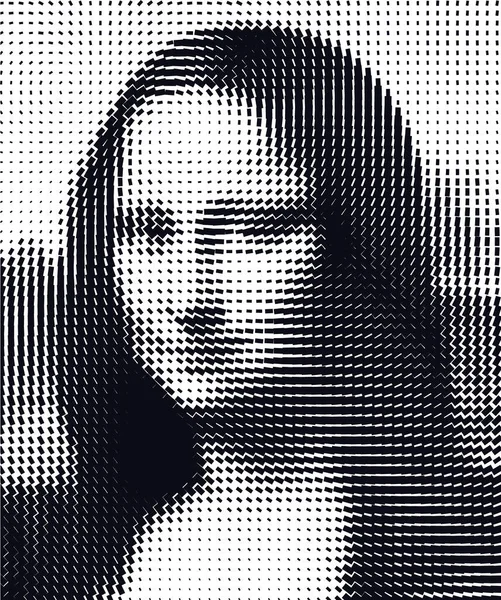 Stilisiertes Punktemuster der Mona Lisa — Stockvektor