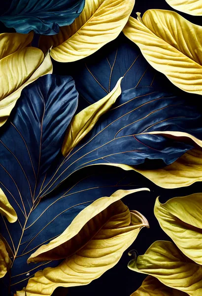 Велике Пальмове Листя Природа Темно Зеленого Фону Ілюстрація — стокове фото