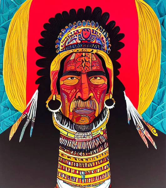 Портрет Американского Индейца — стоковое фото