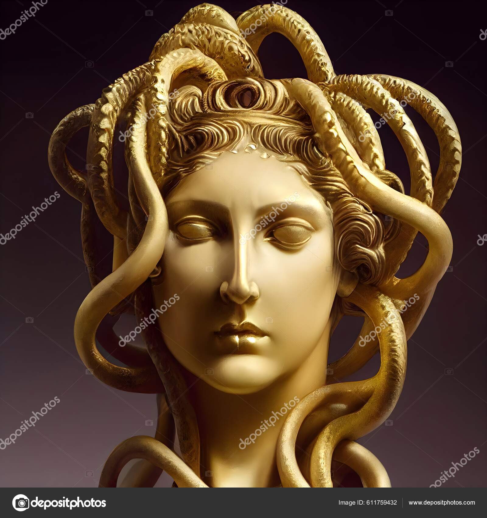 Gorgon Medusa Greek mythology, digital illustration Stock Illustration