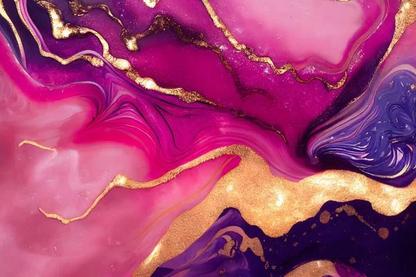 Abstract fluid art painting in alcohol ink technique. Fluid art