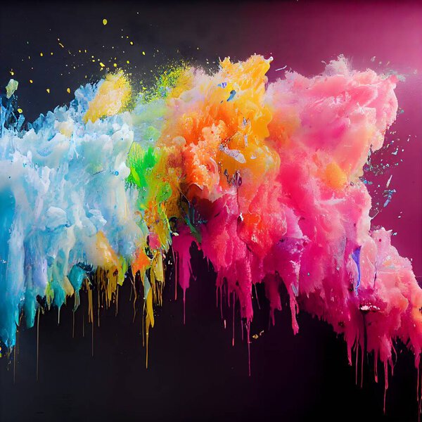 Splash of paint. Abstract background. Render