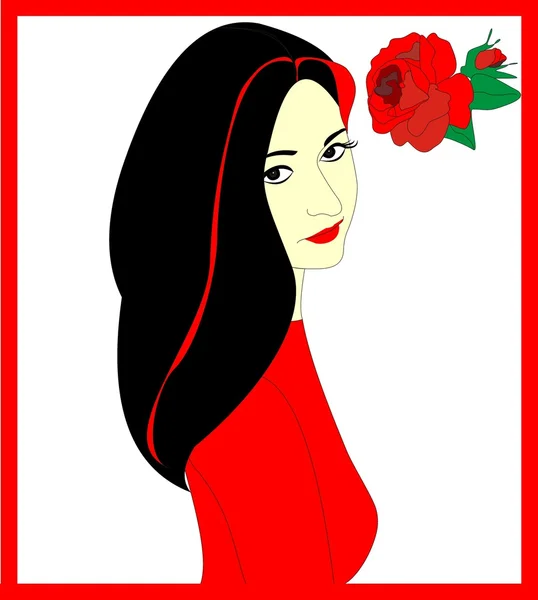 güzel kız kırmızı gül