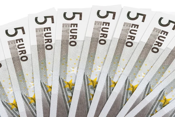 Bankovky na pět EUR — Stock fotografie