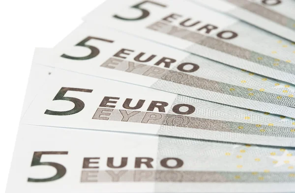 Bankbiljetten op vijf euro — Stockfoto