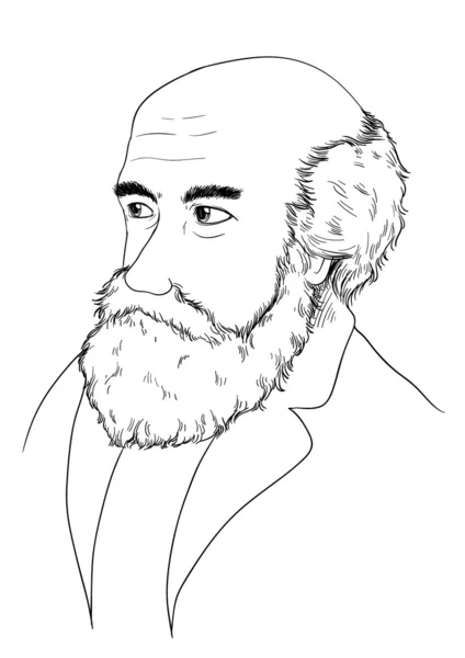 Charles Darwin — Stock Vector