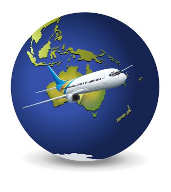 Dünya küresi ve uçak