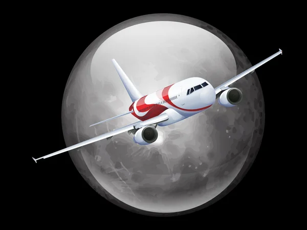 La Lune et l'avion — Image vectorielle