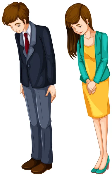 Una ragazza e un ragazzo nei loro abiti formali — Vettoriale Stock