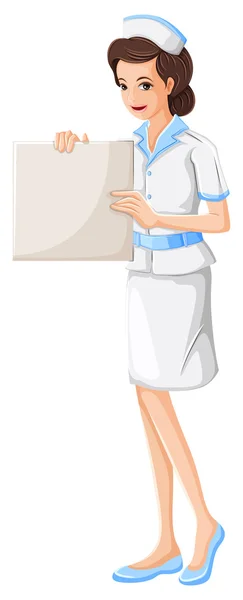 Μια νοσοκόμα κρατώντας ένα κενό γράφημα — Διανυσματικό Αρχείο
