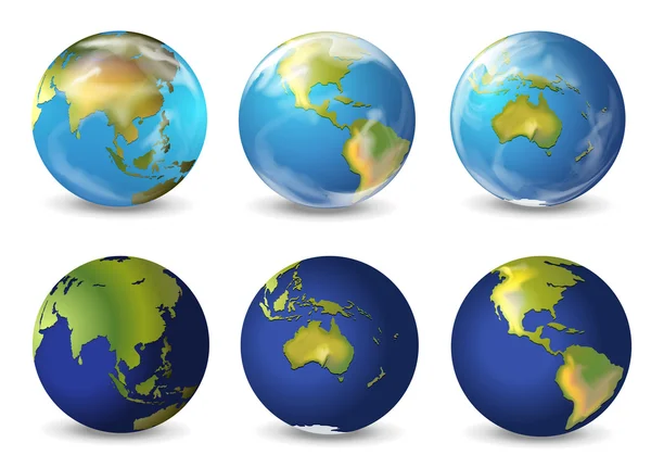 Earth globe set — Stock Vector