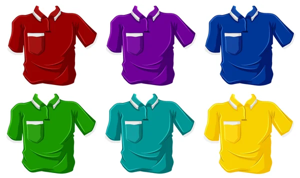 Kleurrijke polo shirts — Stockvector