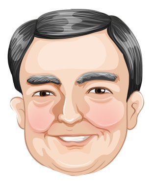 cabeza de un viejo empresario sonriente
