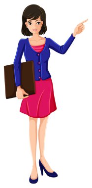 mavi bir ceket ile bir iş kadını