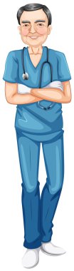 A smiling male doctor clipart
