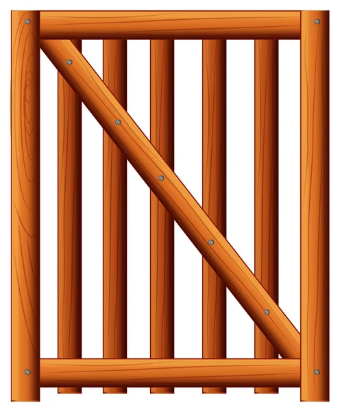 A wooden fence with a diagonal bar — Stock Vector