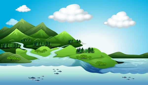Ressources en terres et en eau — Image vectorielle