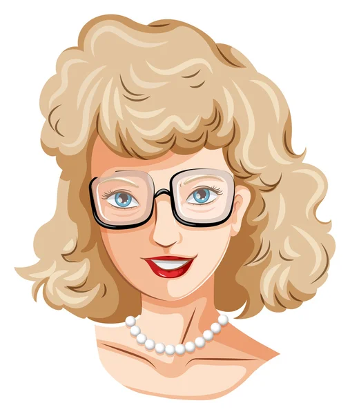 A head of a pretty lady with an eyeglass — Stock Vector