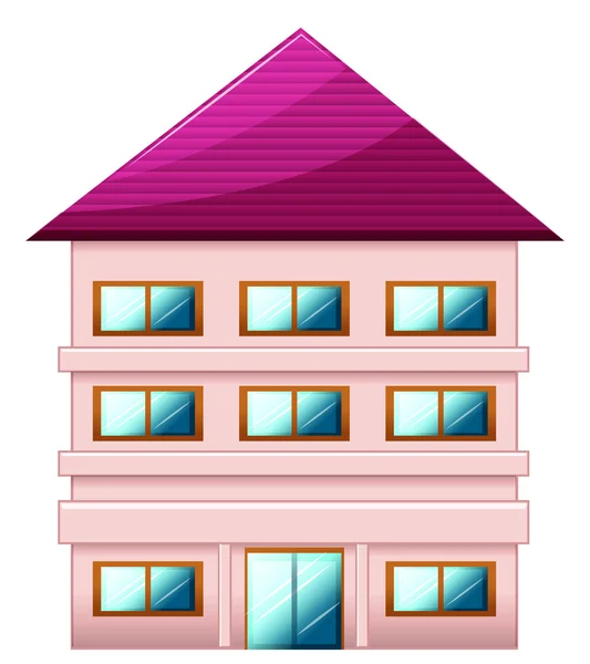 Ett stort hus i tre våningar — Stock vektor