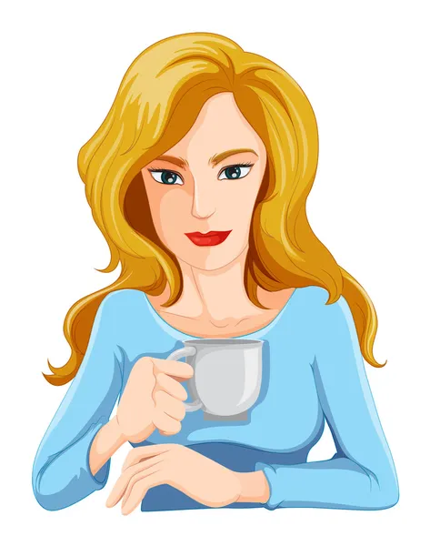 Una mujer de negocios bebiendo un café — Vector de stock