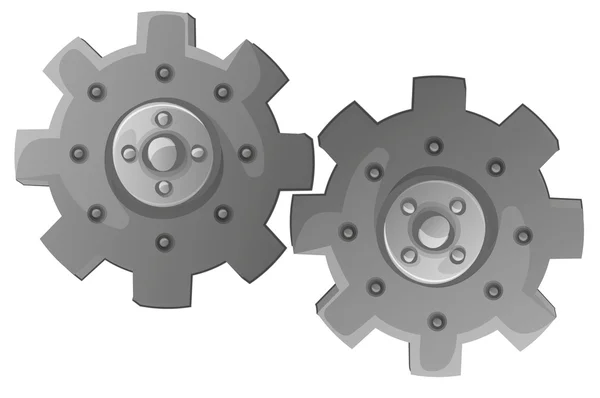 Iki cogwheels — Stok Vektör