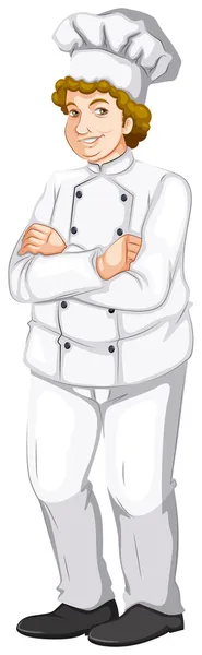 Un grasso chef maschile — Vettoriale Stock