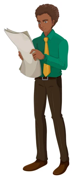 A business man reading — Stock Vector