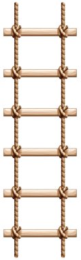 A ladder made of wood and rope clipart