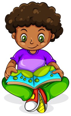 genç bir siyah kız okuma