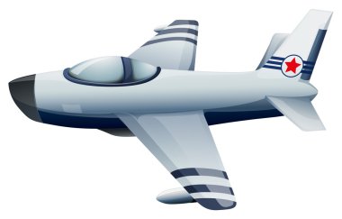 A fighter jet with a star clipart