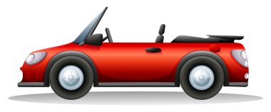 Kırmızı bir spor araba.