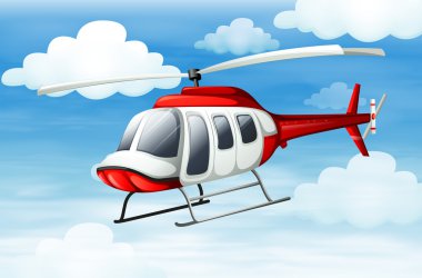 uçan bir helikopter