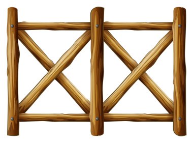 A wooden fence design clipart