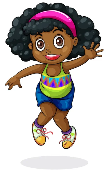 A young Black girl dancing — Stock Vector