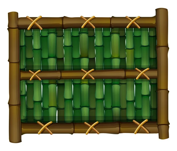 Une clôture en bambou — Image vectorielle