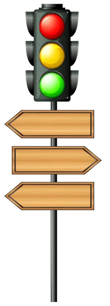 Verkeerslichten met arrowboards — Stockvector