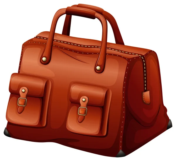 えび茶色の革のバッグ — ストックベクタ