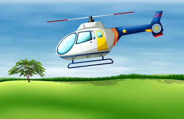 A helicopter about to land — Stock Vector