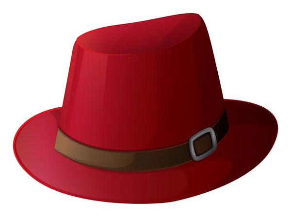 A red hat with a brown belt — Stock Vector