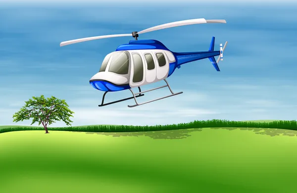 A helicopter about to land — Stock Vector