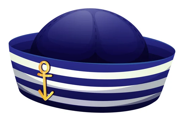 Ein blauer Hut mit Anker — Stockvektor