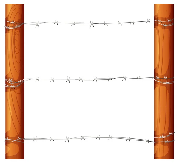 A barbwire fence — Stock Vector