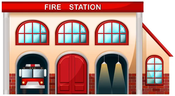 Budova požární stanice — Stockový vektor